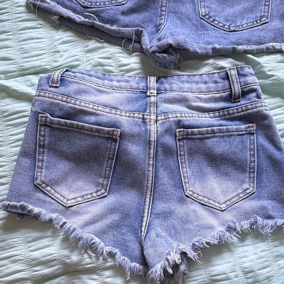 Distressed Denim Girls Shorts - Picture 3 of 3